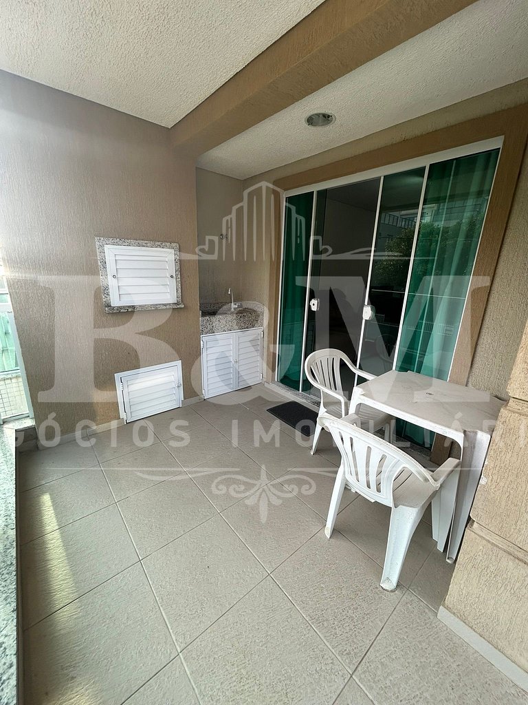 apartamento em canto grande com vista mar